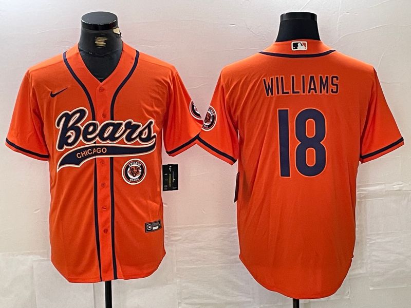 Men Chicago Bears #18 Williams Orange Joint Name 2024 Nike Limited NFL Jersey style 2->chicago bears->NFL Jersey